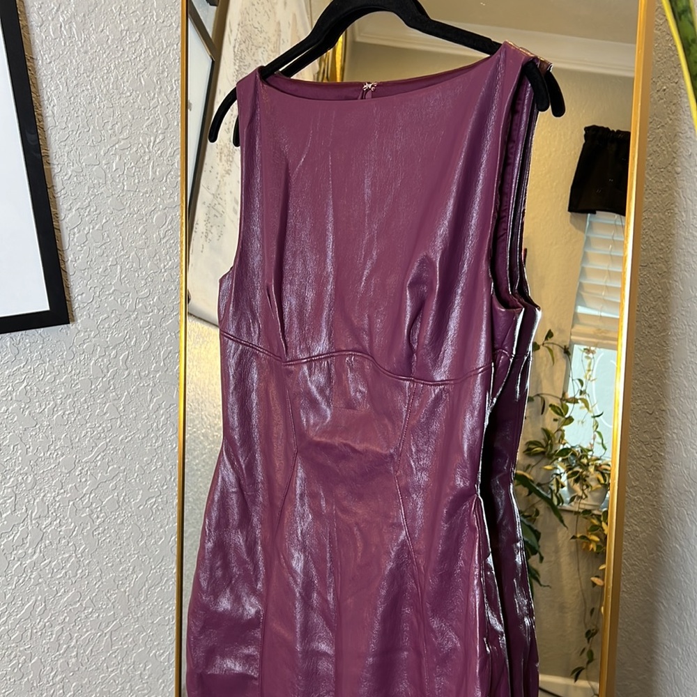 HOUSE OF CB 'Sahara' Merlot Vegan Leather Maxi Dress NWT - Picture 11 of 14